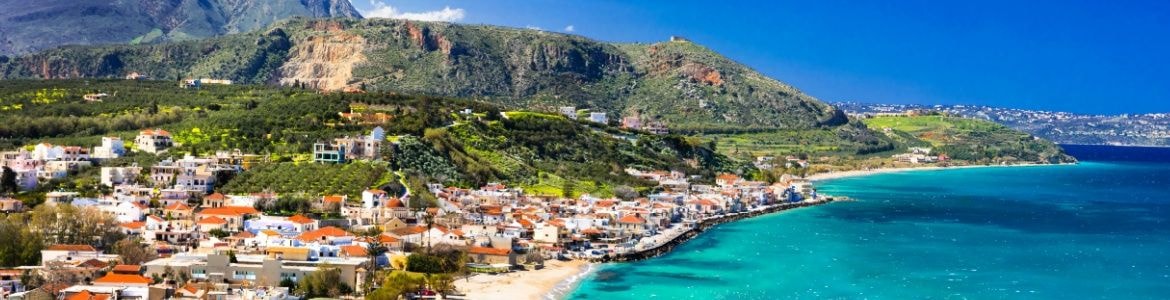 Kalyves amb mar turquesa. Illa de Creta