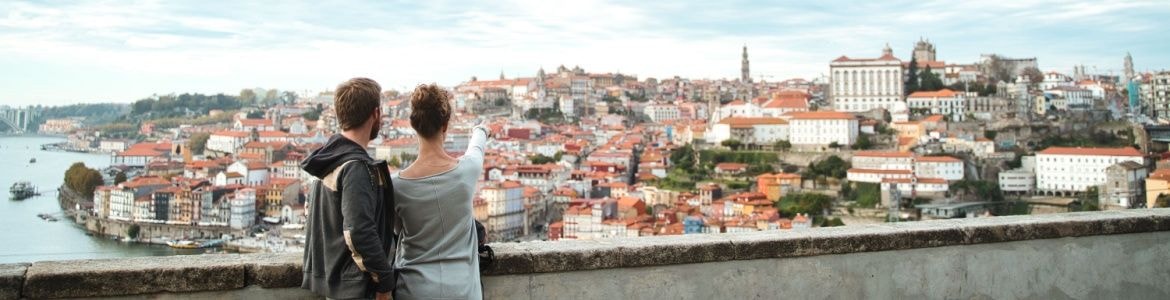 couple enjoying views of Porto