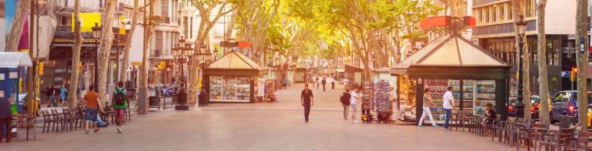 Rambla de Barcelona de manhã cedo